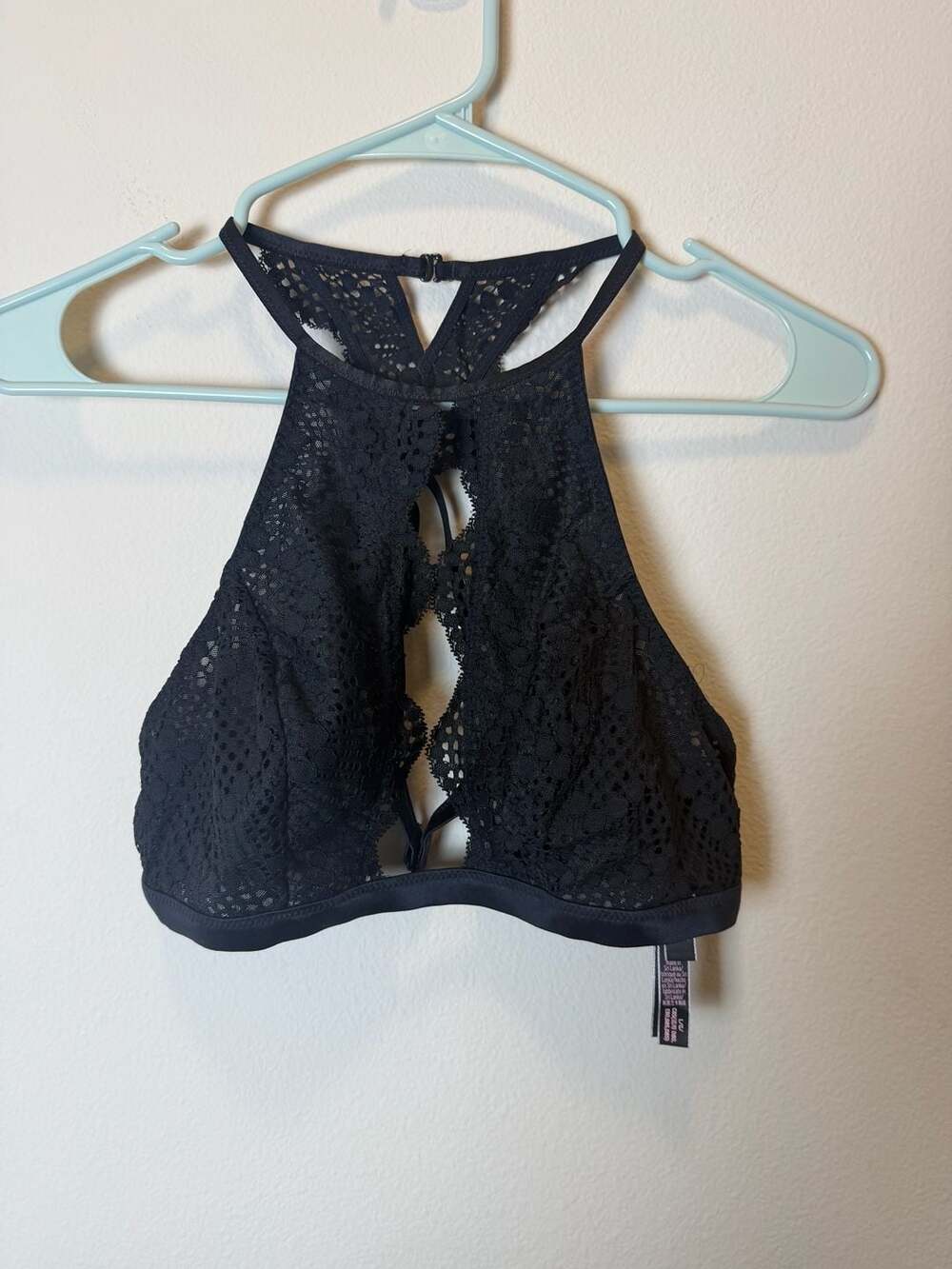 Victoria's Secret Black Lace Halter Bralette